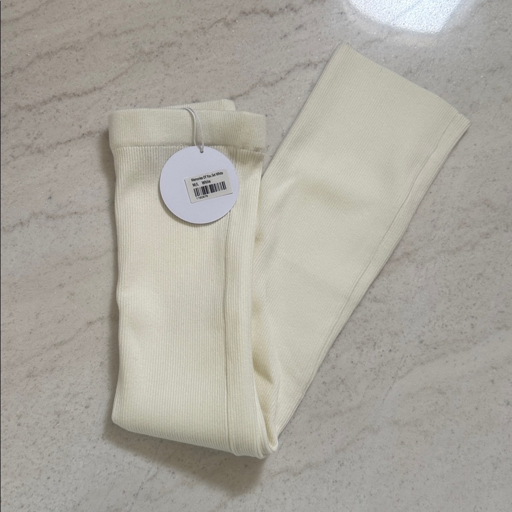 Princess Polly White Ribbed Skirt